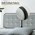 Bigroof Diamond Tufting Velvet Upholstered Headboard Queen/Cal King