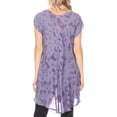 thumbnail image 2 of Sakkas Xoana Women's Casual Cap Sleeve V-neck Flare Loose Boho Swing Short Dress - Purple - Plus Size, 2 of 5