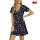 thumbnail image 4 of Qarigey Vestidos de verano para dama Estampado de flores rotas Tallas múltiples Mujeres sexy diario Vestido de cintura delgada con estampado Vestidos Armada xs Qarigey AP011469-11, 4 of 6