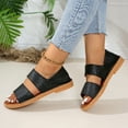 thumbnail image 6 of Viluyesy Sandals for Womens, Wide Width Open Toe Soft Sole Comfort Casual Flat Shoes Black, 6 of 7
