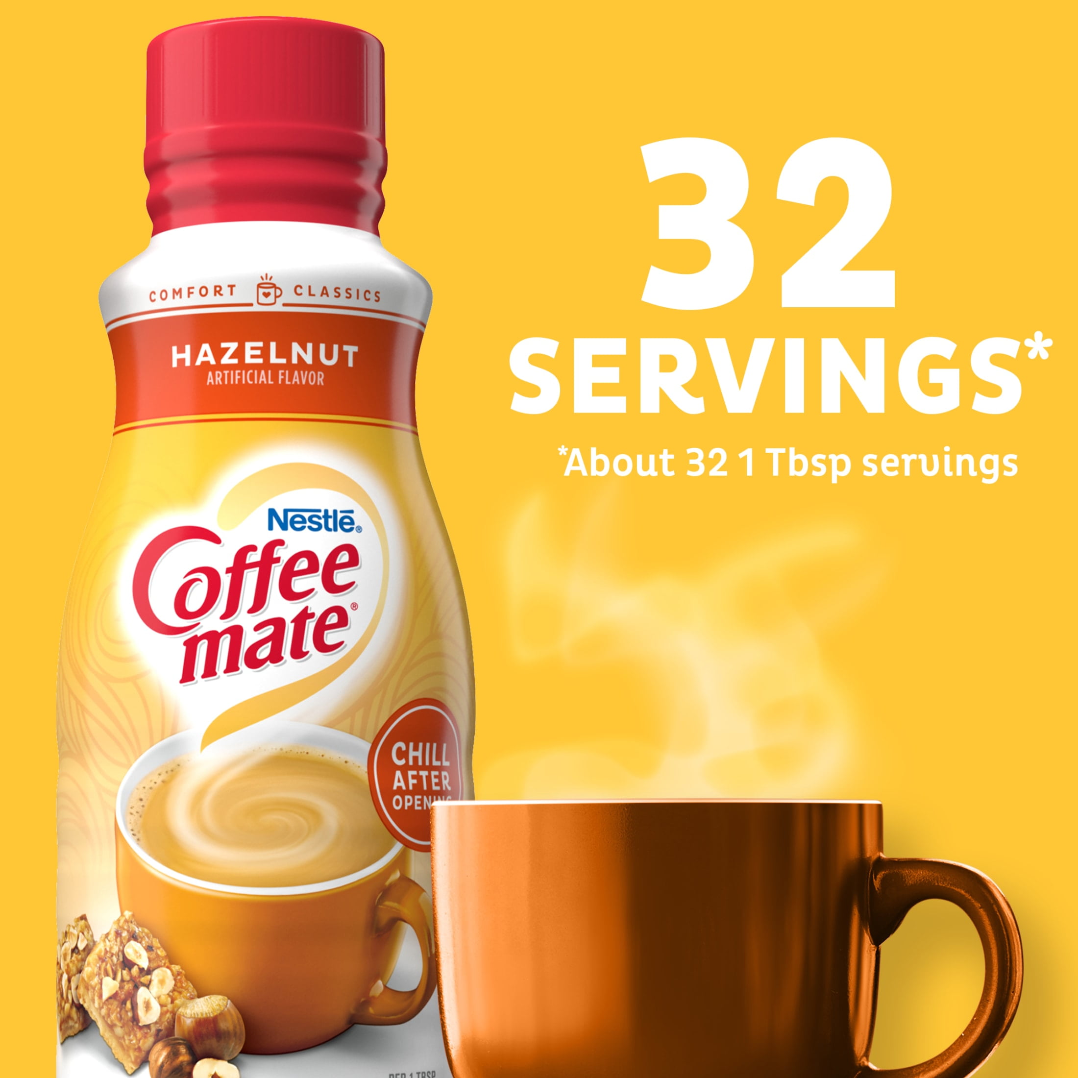 Nestle Coffee mate Hazelnut Liquid Coffee Creamer, 16 fl oz