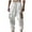 White, variant on Men's Color Block Cargo Pants 60% Cotton 40% Linen Beach Pants Elastic Drawstring Waist Joggers Loose Fit Ankle Cuff Trousers S-3XL