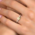 thumbnail image 4 of Gem Stone King 10K Two Tone Gold White Ethiopian Opal and Lab Grown Diamond Engagement Ring for Women | 0.86 Cttw | Round Cabochon 6MM | Gemstone October Birthstone | Size 9, 4 of 6