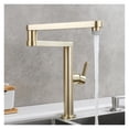 thumbnail image 1 of Brass Folding Kitchen Faucet Double Joint Swing Arms Hot Cold Water Three Section Extension Sink Faucet Dual Functions Tap ,bar Laundry RV Farmhouse, 1 of 7