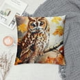 thumbnail image 2 of Orinice Owl Branch Autumn Leaves Graphic Decorative Cushion Throw Pillow Cover Short Plush Aesthetic Decorative 1PC 22x22in, 2 of 5