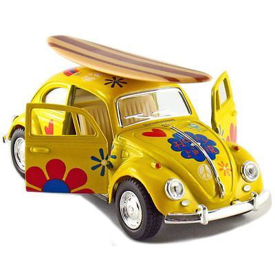 5" Kinsmart 1967 VW Volkswagen Beetle Diecast Model Toy Car 1:32 Pastel Yellow 