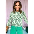 thumbnail image 6 of Elegant and Trendy Long Sleeve Blouse - Blackish Green Leopard Print with Mock Neck | [ZhiHiMeRi] | (US 4-6)S, 6 of 6