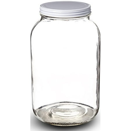 1-Gallon Glass Jar Wide Mouth with Airtight Metal