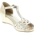 thumbnail image 7 of Blaze04 Kids Rhinestone Peep Toe Cut Out Ankle Strap Wedge Dress Sandal Shoes, 7 of 7