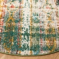 thumbnail image 3 of SAFAVIEH Madison Christabella Overdyed Striped Area Rug, Green/Orange, 6'7" x 6'7" Round, 3 of 7