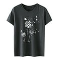thumbnail image 4 of Womens T Shirts Dandelion Print Pattern Short Sleeve Tops Crew Neck Fashion Summer Beach Vacation Tees, 4 of 4