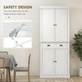 thumbnail image 6 of HOMCOM 72.5" Traditional Freestanding Kitchen Pantry Cupboard with 2 Cabinet, Drawer and Adjustable Shelves, White Wood Grain, 6 of 10