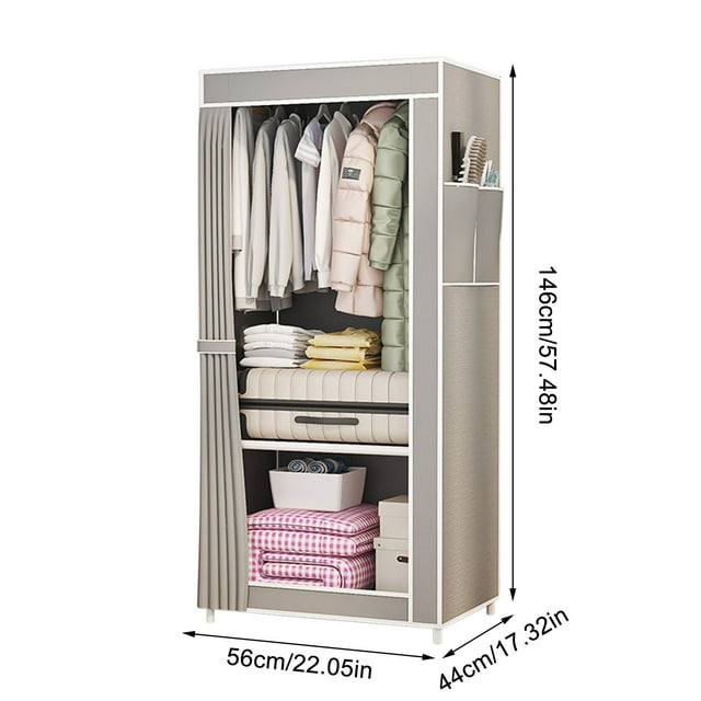 Quick-Assembly Fabric Wardrobe, Closet Organizer with Shelves, Space Saving Storage