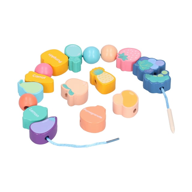 Threading Beads Toy Children Threading Beads Toy String Beads Toy Kids String Beads Toy Wooden String Threading Beads Children Toddlers Preschool Educational Early Learning Toy
