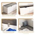 thumbnail image 6 of IDEK L Shaped Breakfast Nook Bench with Storage,Space-Saving Corner Bench for Kitchen, Living Room, White and Gray, 6 of 7