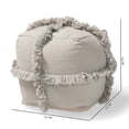thumbnail image 6 of Skyline Decor Grey Handwoven Cotton Fringe Pouf Ottoman, 6 of 6