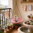 thumbnail image 1 of weibbin Outdoor Garden Solar Bird Bath with Hanging Heart Shaped Chain Love Design for Hummingbird Water Feature Plastic, 1 of 8