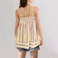 thumbnail image 4 of Tumotour Summer Tank Tops For Women Square Neck Striped Sleeveless Tunic Smocked Spaghetti Strap Camisole Tops Pockets Casual Color Block Ruffle Hem Peplum Tops, 4 of 7