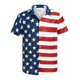 thumbnail image 3 of Camisas de moda para hombre con bandera hawaiana de Estados Unidos, ropa de marihuana, blusa de manga corta con estampado 3D para playa, ropa vintage Y2k, 3 of 5
