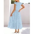 thumbnail image 2 of Merokeety Womens Summer Dresses Lace Eyelet Boho Flowy Maxi Beach Vacation Dress Blue xl, 2 of 5