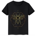 thumbnail image 3 of Ropa infantil con estampado de abejas, camisetas negras de manga corta de verano para niños, camisetas de algodón personalizadas para niños y niñas, 3 of 5