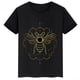 thumbnail image 3 of Ropa infantil con estampado de abejas, camisetas negras de manga corta de verano para niños, camisetas de algodón personalizadas para niños y niñas, 3 of 5