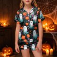 thumbnail image 2 of Futezty Halloween Pajamas Kids Girls Halloween Themed Nightwear Short Sleeve Top and Shorts Cozy Sleepwear Girls Pjs 2T-13T, 2 of 5