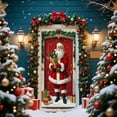 thumbnail image 3 of Eliaeconx Christmas Door Curtain with Santa and Puppy, Large 73x35 Inch Holiday Banner, Outdoor Hanging Fabric Decor, Festive Background Display for Entrance and Parties, C, 3 of 6