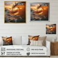 thumbnail image 4 of Designart "Simplistic Golden Wave Dawn" Coastal Floater Framed Wall Art Prints, 4 of 5