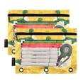 thumbnail image 2 of Cartoon Happy Duck 2 Pack Pencil Pouch for 3 Ring Binder Smooth Zipper Folders with Pockets Clear Window Pencil Case, 2 of 6