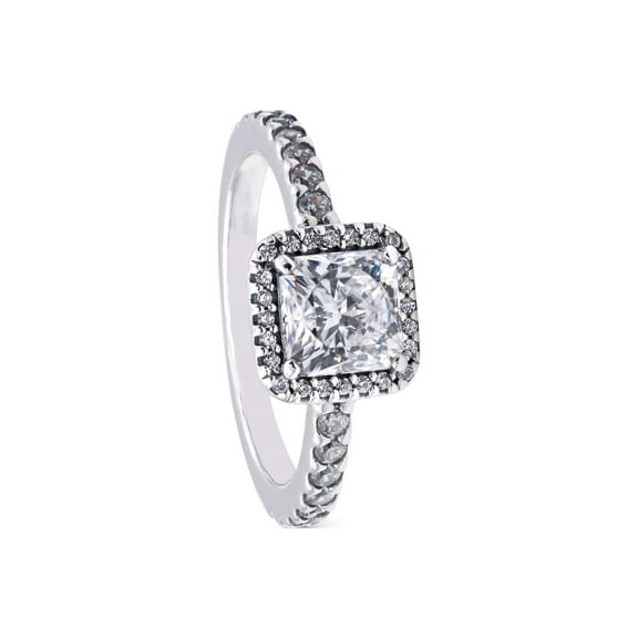 Pandora Square Sparkle Halo Ring - Stunning Sophisticated Ring - Sterling Silver Ring for Women - Layering or Stackable Ring - Sterling Silver with Clear Cubic Zirconia - Size 4.5, No Gift Box