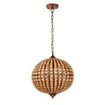 thumbnail image 5 of Warehouse of Tiffany Swere 3-Light 16-inch Wood Bead Globe Chandelier, 5 of 5