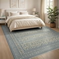 thumbnail image 3 of ODIKA 8'x10' Washable Area Rug Geometric Inspired Trellis With Boho Diamond Lattice Accents for Living Room, Under Sectional, Family , Durable, Non-Slip, 3 of 7