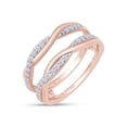 thumbnail image 2 of AFFY 0.25CT Moissanite Diamond Criss Cross Infinity Ring Guard Enhancer for Women 14K Rose Gold over Silver-10, 2 of 5