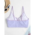 thumbnail image 3 of ZAFUL Women Swimwear Sexy Top Crinkle V Wired Bikini Top Light Purple M, 3 of 5