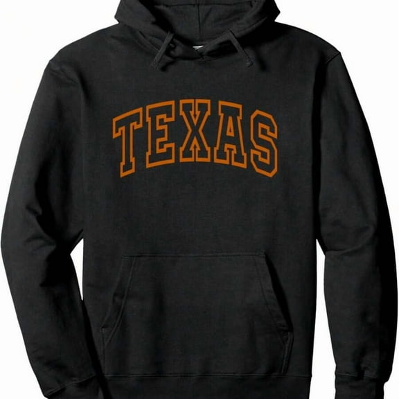 Texas-Inspired Retro Pullover Hoodie Classic Oft And Lightweight With Kangaroo Pocket, Casual Long Sleeve Holiday Hooded Sweatshirt For Spring & Fall Perfect Gift