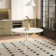 thumbnail image 4 of Cross Leg Round Dining Table, 47.24'' Modern Cross Leg Leisure Table with Two Piece Removable Top and Matte Finish Iron Legs, Coffee Table for Dining Room/ Living Room, 4 of 7