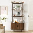 thumbnail image 5 of Haverchair 71" Tall Fluted Bookshelf with Sliding Tambour Doors, 4-Tier Book Shelf with Open Display Shelves and Adjustable Footpad, Modern Bookcase with Storage Cabinet for Living Room, Bedroom, 5 of 8