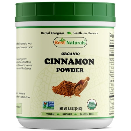 Best Naturals Certified Organic Cinnamon Powder 8.5 OZ (240 Gram), Non-GMO Project Verified & USDA Certified (Best Cinnamon Supplement For Diabetes)