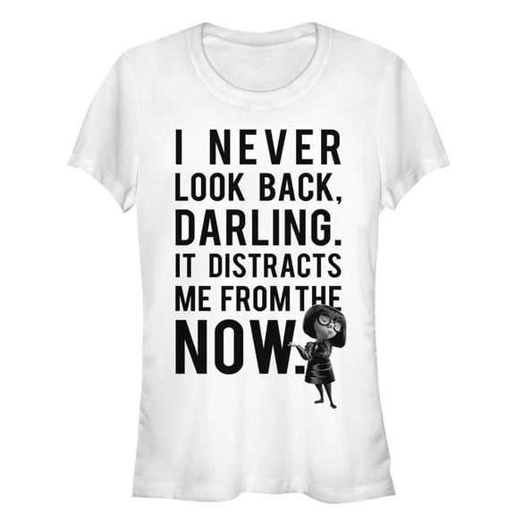 Junior's The Incredibles Edna Mode Never Look Back Graphic Tee White X Large
