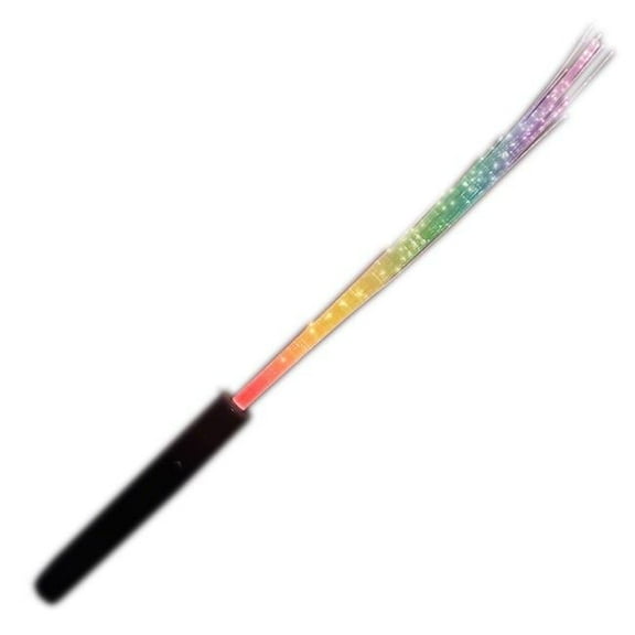 Multi Color LED Fiber Optic Wand with Black Handle