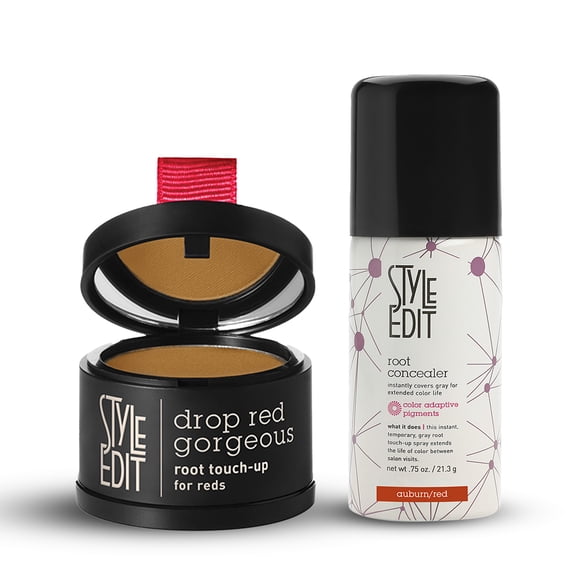 Style Edit Drop Red Gorgeous Root Touchup Powder   Travel Sized Concealer Spray Light Red 0.88 oz