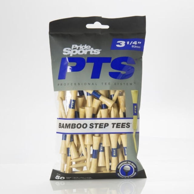 Golf Tee Pride Golf PTS de bambú 8,3 cm, paquete de 50