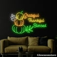 thumbnail image 4 of Glowneon Grateful Thankful Blessed Neon Sign, Pumpkin Led Sign, Thanksgiving Decor, Holiday Gifts, 4 of 5