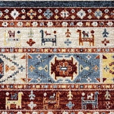 Everwash™ Treasure Heris Southwest Geometric Machine Washable Area Rug, Red/Blue, 6'6"x9'2"