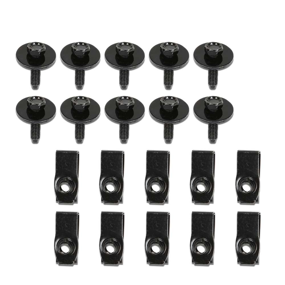 PIT66 Truck Body Bolts & Unut Clips M61.0 x 25mm 10mm Hex 20 pcs (10ea) Fit for Ford Truck