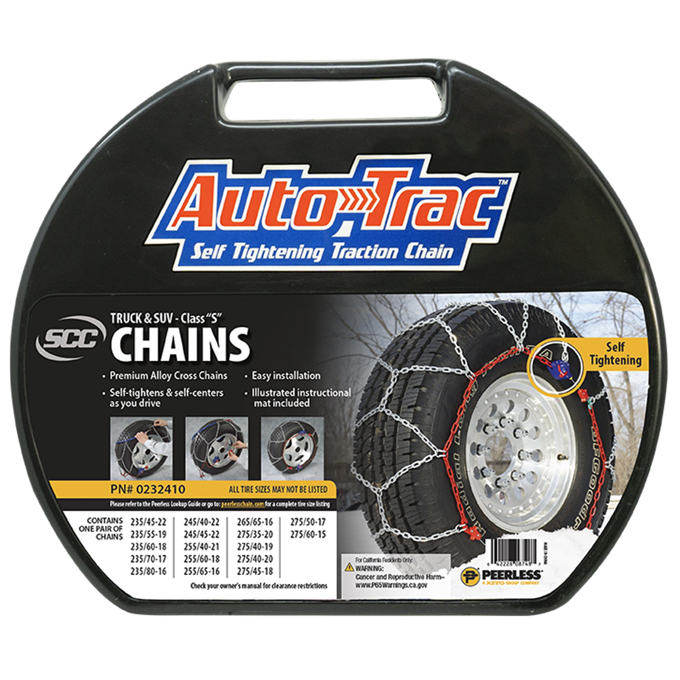 Peerless Chain 0153510 AutoTrac Tire Chains, 1 Pair, Self Peerless Chain 0153510 AutoTrac Tire Chains, 1 Pair, Self