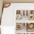 thumbnail image 7 of 72" L-Shaped Corner Bookshelf, 5-Tier Wood Bookcase for Living Room/Office, Rustic Storage Shelf with Anti-Tip Design, Easy Assembly，Half-Back Style, White, 7 of 7