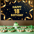 thumbnail image 6 of LUUFILx Elegant 18th Birthday Backdrop Banner Photography Props Party Supplies Decorations Happy Birthday Celebration Background Decors, 6 of 9