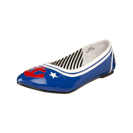 Cute Womens Ballet Flats Blue Sexy Sailor Costume Accessory Costume Shoess